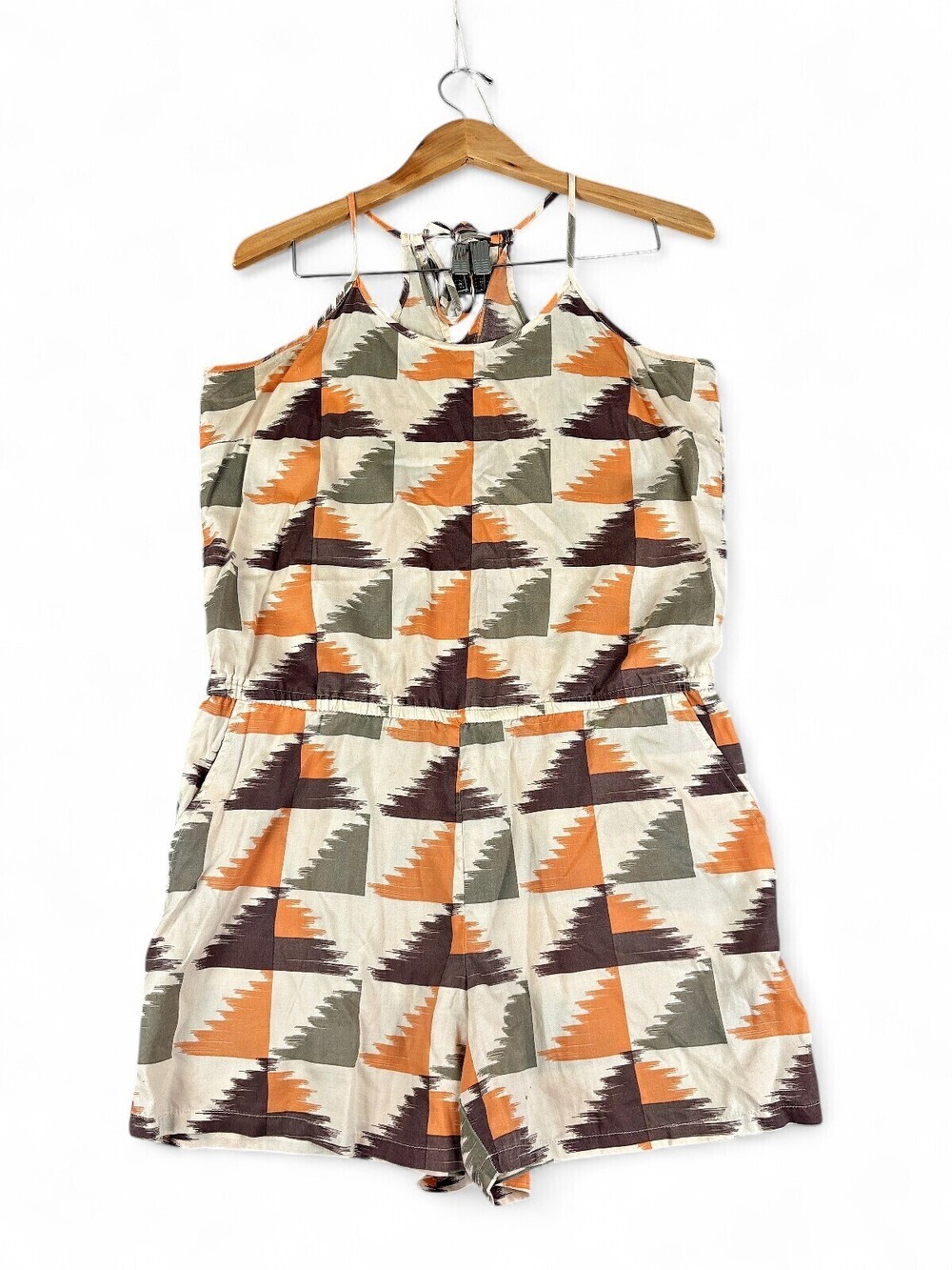 Prana Women's Sleeveless Romper Jumpsuit Size M Aztec Print
